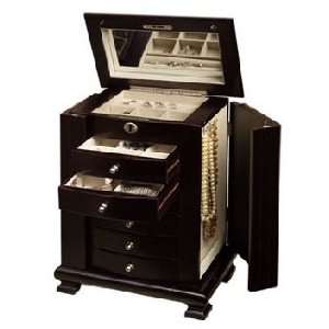  Lift Lid and Mirror Jewelry Box with Java Finish
