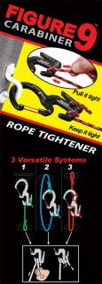 Nite Ize Black Figure 9 Rope Tightener w/ Carabiner C9L  