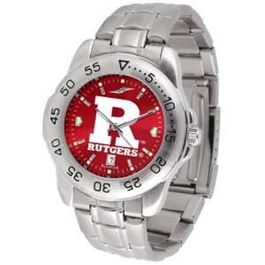  Rutgers Scarlet Knights Sport Steel Band Ano Chrome Mens 