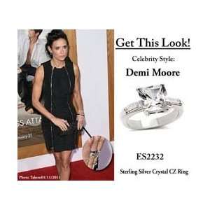ES2232 Inspired by DEMI MOOREs Engagement Ring   2 CaratSterling 