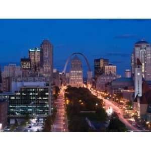  Downtown and Gateway Arch at Night, St. Louis, Missouri 