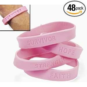   Cancer Awareness Rubber Bracelets (Strength, Hope, Survivor, Faith