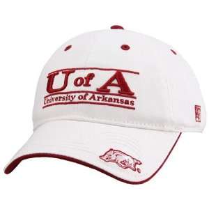  The Game Arkansas Razorbacks White 3 Bar Stretch Fit Hat 