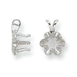  Sterling Silver Round 6 Prong Buttercup Closed Back Snap 