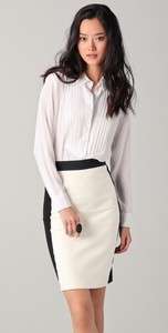 2012 $228 Equipment Delphine Silk Tuxedo Shirt Blouse XS S M L New 