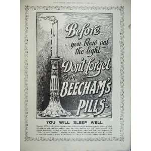  Advert Advertisement BeechamS Pills Candle Liver Print 