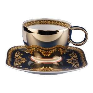  Versace by Rosenthal Medusa Red Combi Cup & Saucer 6  Inch 