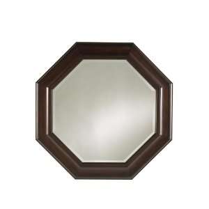  Octagonal Wall Mirror Traditional Style in Rustic Mahogany 