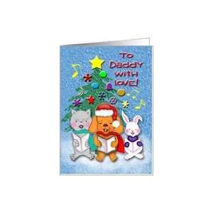  Daddy Christmas Singing Animal Carolers Greeting Cards 