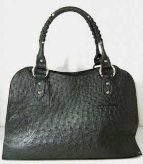 RJC COUTURE LARGE BLACK GENUINE NEW REAL OSTRICH BAG  
