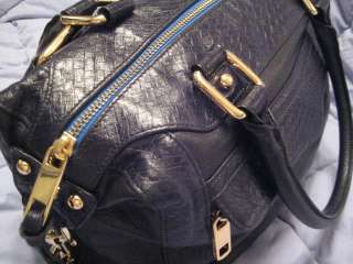 Rebecca Minkoff   MAM Morning After Mini   Black Woven with Blue 