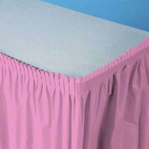 Baby Pink   Plastic Table Skirt   Baptism Party Supplies 