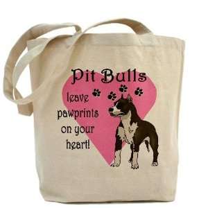  Pit Bull Pawprints Pets Tote Bag by  Beauty
