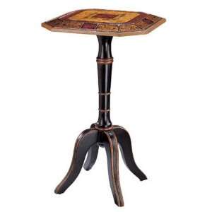  Octagon Wooden Reverse Painted Side Table   Arch Design 