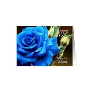  28th Birthday / Wife ~ A Digitally Painted Blue Rose Card 