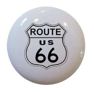 Route 66 Road Sign Ceramic Cabinet Drawer Pull Knob: Home 