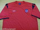 england umbro red football soccer training leisure shirt jersey top