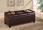 Brown Faux Leather Storage Ottoman Coffee Table C501036  