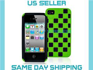 Green+Black Hard+Silicone Case Covers iPhone 4 4G 4th  