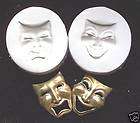 FACE MASK COMEDY TRAGEDY MASKS ~ CNS polymer clay mold