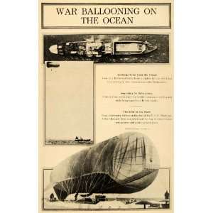  1917 Print Ocean War Kite Balloon Navy U.S.S. Oklahoma 