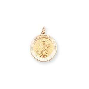  14k Our Lady of Mt. Carmel Medal Charm   Measures 18x18mm 