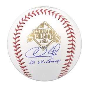  Chase Utley Autographed Baseball  Details 2008 World 