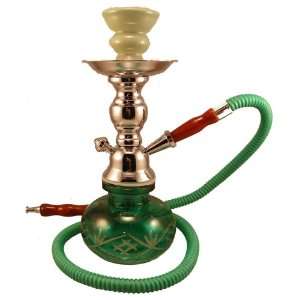  10 Mini Etched Green Hookah & Starter Package Everything 