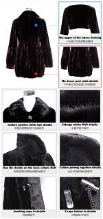 2011 NEW Womens mink fur Minks Coat Marten fur  