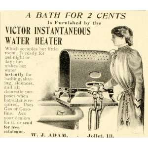  1899 Ad Victor Instantaneous Water Heater Antique W. J 