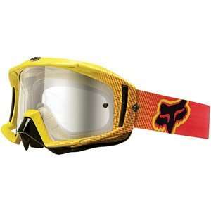  Fox Racing Main Pro Goggle Platinum Red/Yellow: Sports 
