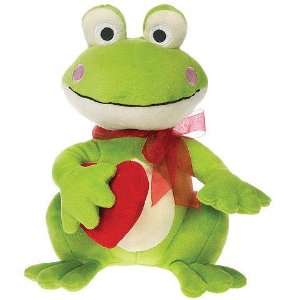  12 Sitting Frog W/heart And Red Ribbon (1 per package 