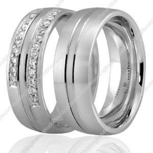  Wedding Ring Sets   Palladium His and Her Wedding Band 