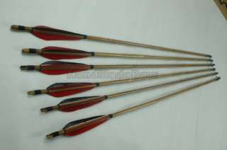 12x Trad.Middle Ages ARROW Bamboo shaft NEW stained feathers for 