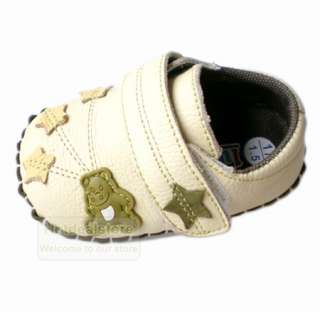 New Infant Baby Boys Leather Stars Velcro Soft Sole Shoes 3 18 months 