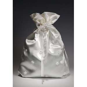 Bridal Wedding Bag with Peal Tiny Flower Accents for Collecting Money 