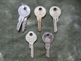 Vintage Keys Antique Keys INDEPENDENT LOCK CO. Lot of 6  