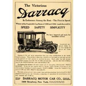  1907 Ad Darracq Motor Car Company Winner Vanerbilt Cup 