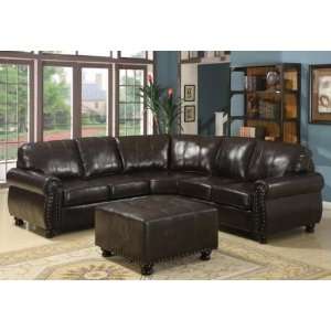    Hammond Collection Leather Modern Sectional Sofa:: Home & Kitchen