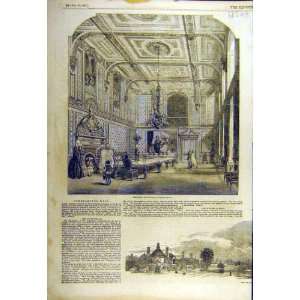   1857 Dining Hall Somerleyton Winter Garden Old Print