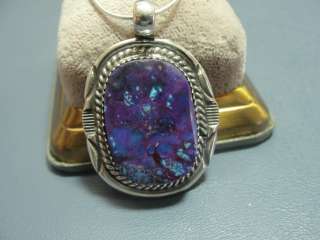   Sterling SIlver & Purple Turquoise Pendant w/ Sterling Silver Chain
