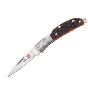   E1001HJB Osprey Lockback Knife Engraved with Honey Jigged Bone Handles