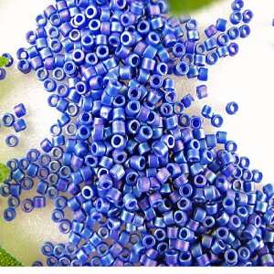  Miyuki delica seed beads 11/0 matte op cobalt AB 8g: Home 