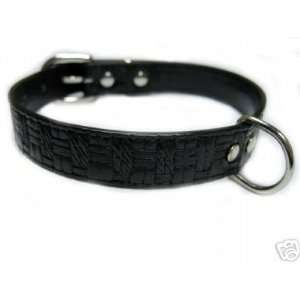 Pet Dog Collar Black Leather Fits Neck 8 10 Hot:  Kitchen 