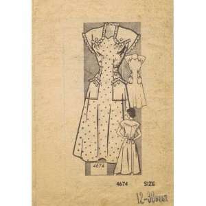   Pattern Dress Ruffles Yoke Size 12   Bust 30: Arts, Crafts & Sewing