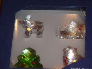 signed Swarovski~4 pc. set~Mini Christmas Figurines~NIB  