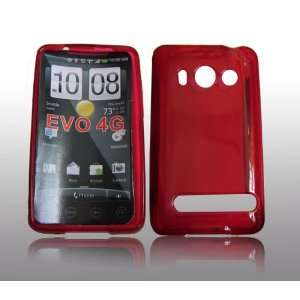  HTC EVO 4G smartphone TPU Soft Gel Case   Red Cell Phones 