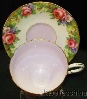   Tapestry Rose Teacup and Saucer Lavender inside Tea Cup imperfect