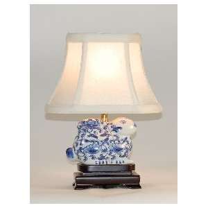  Small Blue & White Porcelain Bunny Table Lamp: Home 