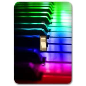 Retro Colorful Piano Music Metal Light Switch Plate Cover Single Home 